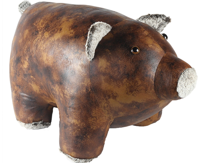 Giant Faux Leather Pig Doorstop